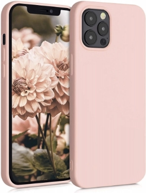 Apple iPhone 12 Pro (6.1) Kılıf İnce Soft Mat Renkli Esnek Silikon Kapak - Rose Gold