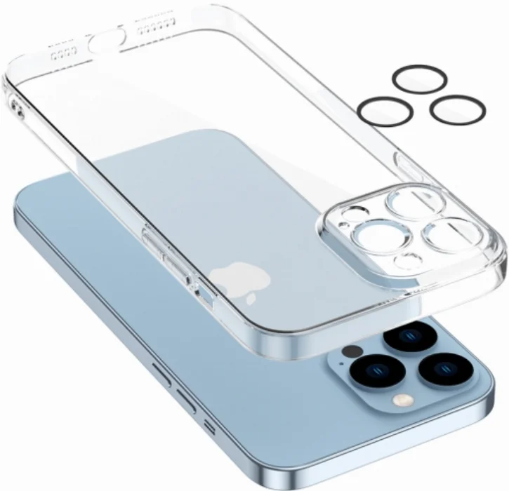Apple iPhone 12 Pro (6.1) Kılıf Kamera Lens Korumalı Esnek Şeffaf Fizy Kapak