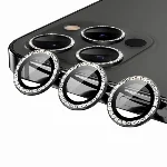 Apple iPhone 12 Pro (6.1) Taşlı Kamera Lens Koruyucu CL-06 - Siyah