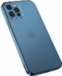 Apple iPhone 12 Pro Max (6.7) Kılıf Benks Silikon Mat Electroplated 1.2mm Kapak - Mavi