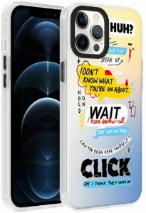 Apple iPhone 12 Pro Max (6.7) Kılıf Desenli Zore Dragon Sert Kapak - Kelimeler