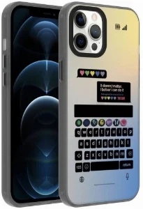 Apple iPhone 12 Pro Max (6.7) Kılıf Desenli Zore Dragon Sert Kapak - Klavye