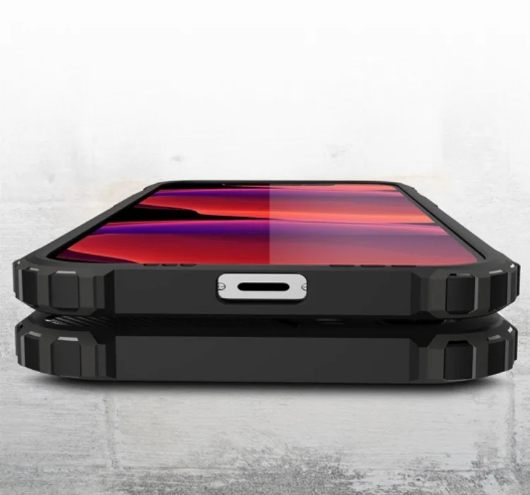 Apple iPhone 12 Pro Max (6.7) Kılıf Zırhlı Tank Crash Silikon Kapak - Kırmızı