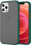 Apple iPhone 12 Pro Max (6.7) Kılıf Exlusive Arkası Mat Tam Koruma Darbe Emici - Yeşil