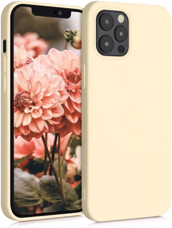 Apple iPhone 12 Pro Max (6.7) Kılıf İnce Soft Mat Renkli Esnek Silikon Kapak - Gold