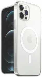 Apple iPhone 12 Pro Max (6.7) Kılıf Magsafe Magnetic Crystal Kapak - Şeffaf