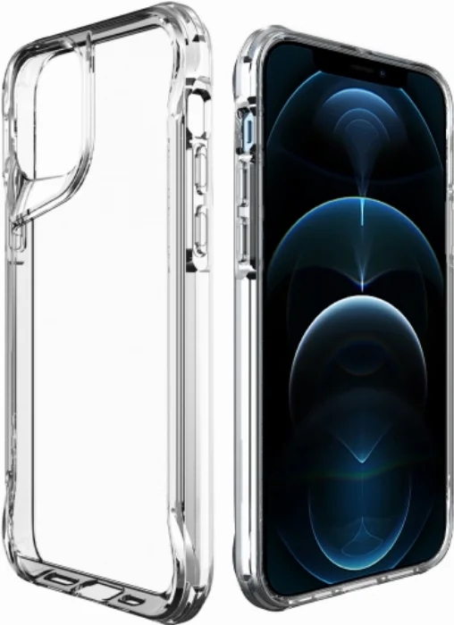 Apple iPhone 12 Pro Max (6.7) Kılıf Şeffaf TPU Kenarları Esnek T-Max Kapak