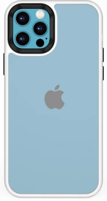 Apple iPhone 12 Pro Max (6.7) Kılıf Silikon Arkası Şeffaf CANN Kapak - Beyaz