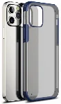 Apple iPhone 12 Pro Max (6.7) Kılıf Volks Serisi Kenarları Silikon Arkası Şeffaf Sert Kapak - Lacivert