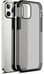Apple iPhone 12 Pro Max (6.7) Kılıf Volks Serisi Kenarları Silikon Arkası Şeffaf Sert Kapak - Siyah