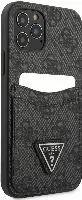 Apple iPhone 12 Pro Max Kılıf GUESS Çift Kart Bölmeli Kapak - Siyah