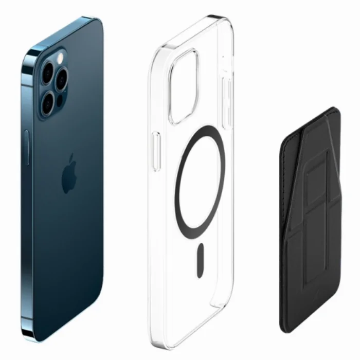Apple iPhone 12-13-14 Serisi Standlı Magsafe Magnetic Özellikli Kartlık - Siyah