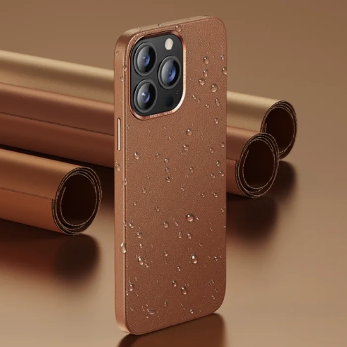 Apple iPhone 13 (6.1) Kılıf Benks MagSafe Hakiki Deri Kapak - Kahverengi
