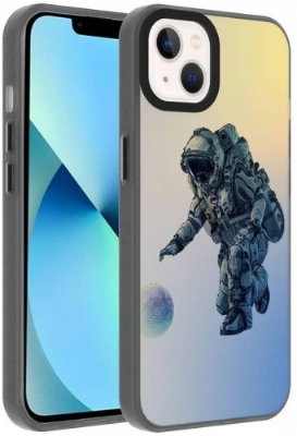 Apple iPhone 13 (6.1) Kılıf Desenli Zore Dragon Sert Kapak - Astronot