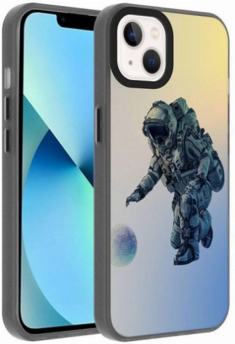 Apple iPhone 13 (6.1) Kılıf Desenli Zore Dragon Sert Kapak - Astronot