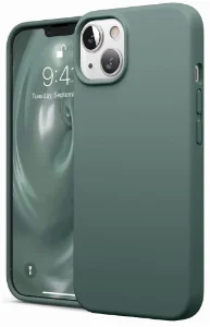 Apple iPhone 13 (6.1) Kılıf İçi Kadife Mat Mara Lansman Silikon Kapak  - Yeşil