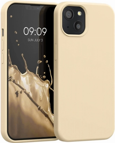 Apple iPhone 13 (6.1) Kılıf İnce Soft Mat Renkli Esnek Silikon Kapak - Gold