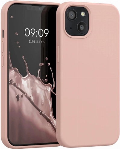 Apple iPhone 13 (6.1) Kılıf İnce Soft Mat Renkli Esnek Silikon Kapak - Rose Gold