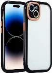Apple iPhone 13 (6.1) Kılıf Kamera Korumalı Renkli Kenar ve Çerçeve Tasarımlı Vitamin Kapak - Siyah
