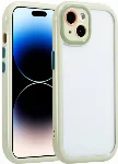 Apple iPhone 13 (6.1) Kılıf Kamera Korumalı Renkli Kenar ve Çerçeve Tasarımlı Vitamin Kapak - Yeşil