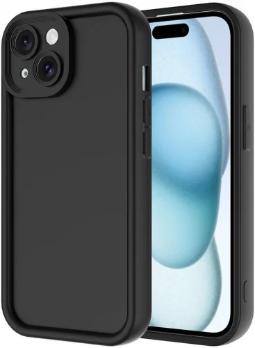 Apple iPhone 13 (6.1) Kılıf Kamera Korumalı Silikon Ananas Kapak - Siyah