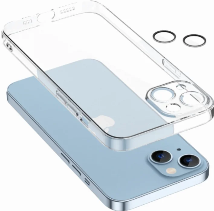 Apple iPhone 13 (6.1) Kılıf Kamera Lens Korumalı Esnek Şeffaf Fizy Kapak