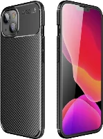 Apple iPhone 13 (6.1) Kılıf Silikon Parmak İzi Bırakmayan Karbon Soft Negro Kapak - Siyah
