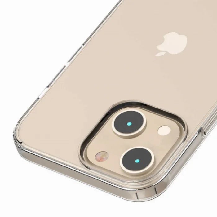 Apple iPhone 13 (6.1) Kılıf Korumalı Kenarları Silikon Arkası Sert Coss Kapak  - Şeffaf