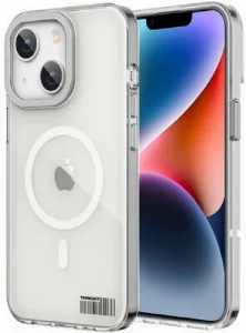 Apple iPhone 13 (6.1) Kılıf Magsafe Şarj Özellikli Youngkit Coloured Glaze Serisi Kapak - Beyaz