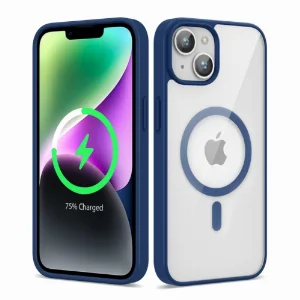Apple iPhone 13 (6.1) Kılıf Magsafe Wireless Şarj Özellikli Silikon Zore Ege Kapak - Mavi