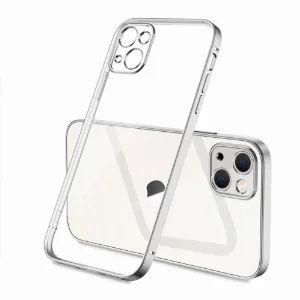 Apple iPhone 13 (6.1) Kılıf Renkli Esnek Kamera Korumalı Silikon G-Box Kapak - Gümüş