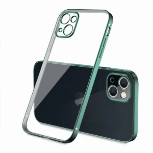 Apple iPhone 13 (6.1) Kılıf Renkli Esnek Kamera Korumalı Silikon G-Box Kapak - Yeşil