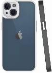 Apple iPhone 13 (6.1) Kılıf Şeffaf Mat Arka Yüzey Silikon Mima Kapak - Siyah