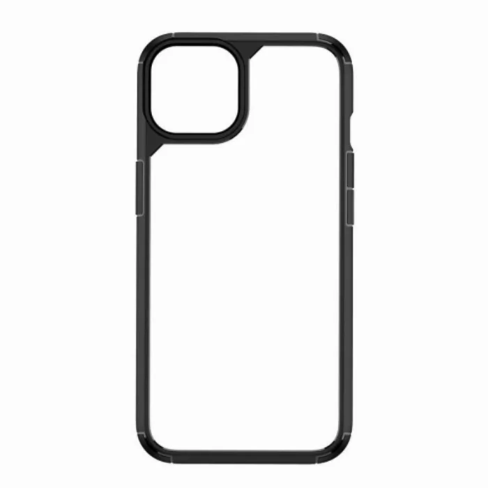 Apple iPhone 13 (6.1) Kılıf Soft Silikon Camlı Roll Kapak - Siyah