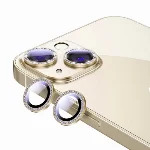 Apple iPhone 13 (6.1) Taşlı Kamera Lens Koruyucu CL-06 - Gold