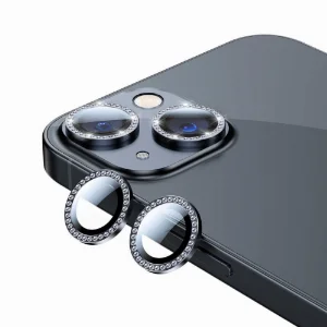 Apple iPhone 13 (6.1) Taşlı Kamera Lens Koruyucu CL-06 - Siyah
