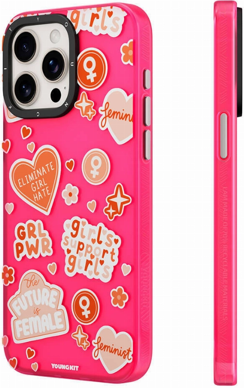 Apple iPhone 13 (6.1) Kılıf Bethany Green Tasarımlı Youngkit Sweet Language Kapak - Pembe