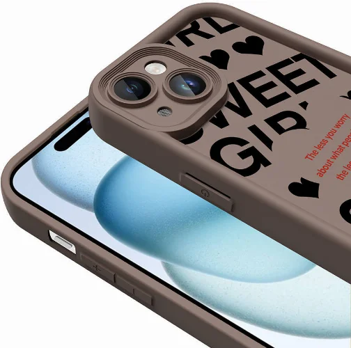 Apple iPhone 13 (6.1) Kılıf Kamera Korumalı Baskılı Arka Yüzey Klas Kapak - Siyah