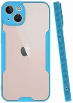Apple iPhone 13 Mini (5.4) Kılıf Kamera Lens Korumalı Arkası Şeffaf Silikon Kapak - Mavi