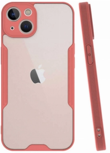 Apple iPhone 13 Mini (5.4) Kılıf Renkli Silikon Kamera Lens Korumalı Şeffaf Parfe Kapak - Pembe