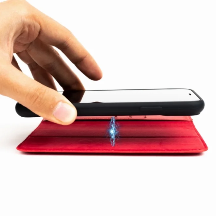 Apple iPhone 13 Mini (5.4) Kılıf Kapaklı Mıknatıslı Cüzdan ve Mıknatıslı Silikon Kılıf - Kırmızı