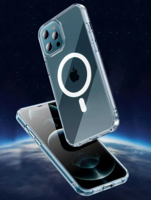 Apple iPhone 13 Mini (5.4) Kılıf Magsafe Magnetic Crystal Kapak - Şeffaf