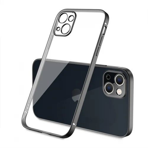 Apple iPhone 13 Mini (5.4) Kılıf Renkli Esnek Kamera Korumalı Silikon G-Box Kapak - Siyah