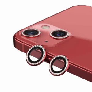 Apple iPhone 13 Mini (5.4) Taşlı Kamera Lens Koruyucu CL-06 - Kırmızı