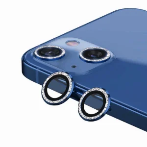 Apple iPhone 13 Mini (5.4) Taşlı Kamera Lens Koruyucu CL-06 - Mavi
