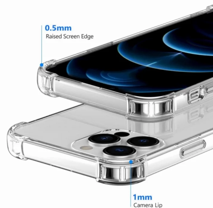 Apple iPhone 13 Pro (6.1) Kılıf Köşe Korumalı Airbag Şeffaf Silikon Anti-Shock