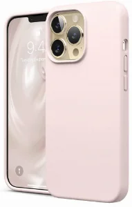 Apple iPhone 13 Pro (6.1) Kılıf İçi Kadife Mat Mara Lansman Silikon Kapak - Pudra
