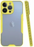 Apple iPhone 13 Pro (6.1) Kılıf Kamera Lens Korumalı Arkası Şeffaf Silikon Kapak - Sarı