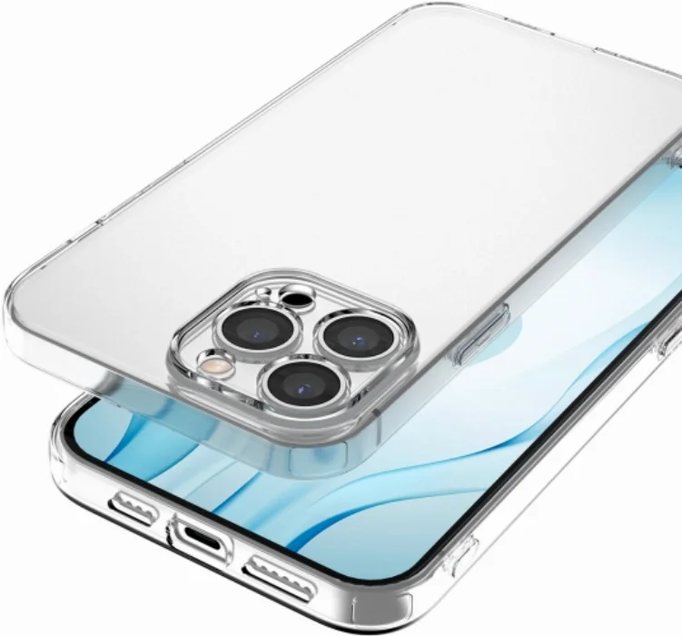 Apple iPhone 13 Pro (6.1) Kılıf Kamera Lens Korumalı İnce Esnek Süper Silikon 0.3mm - Şeffaf