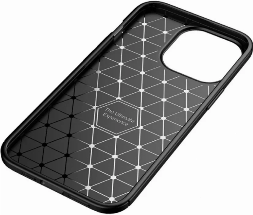 Apple iPhone 13 Pro (6.1) Kılıf Karbon Serisi Mat Fiber Silikon Negro Kapak - Siyah